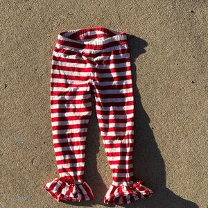 Emily Rose Red and White Striped Leggings